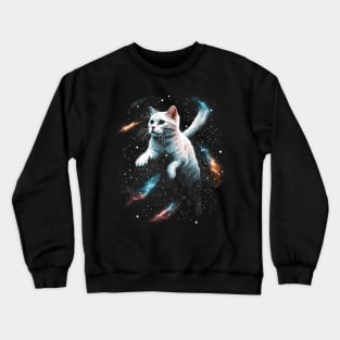 The Meow-tains of Mars: A Feline's Interstellar Odyssey Crewneck Sweatshirt